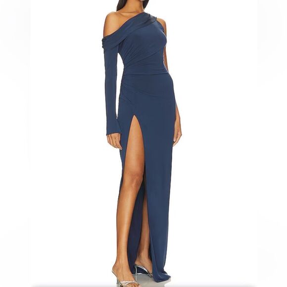KATIE MAY Single Long Sleeve Mojave Gown Revolve Style KATR-WD370 XS NWT $270 - Picture 5 of 6